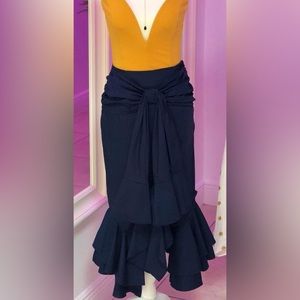 Aves high-low blue skirt